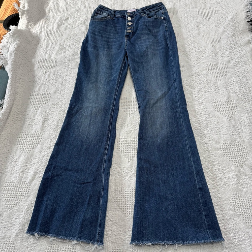 Pink Lily Boutique High Rise Flare Jeans (27)